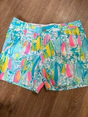 Lily Pulitzer Jayne short beach and bae - Turquoise Multi